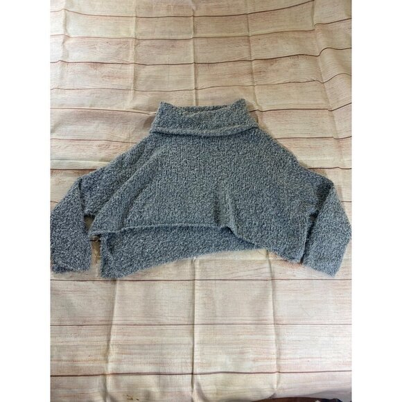 Free People Women's Heather Grey Mock Neck Knit Sweater - Small - Picture 5 of 14